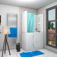 AcquaVapore Seniorendusche und Sitzwanne Kombination Wanne mit Tür S08D-TH-C-L