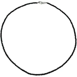 Kette ohne Anhänger FIRETTI "Schmuck Geschenk Silber 925 Halsschmuck Halskette Spinell" Gr. 42, silber (silberfarben, schwarz), Halsketten, Damen, 42, Silber 925 (Sterlingsilber), B: 3mm, Made in Germany - mit Spinell, B:3mm
