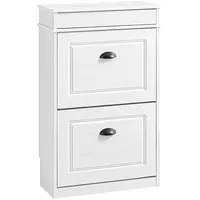 SoBuy Schuhschrank Weiß, Holzwerkstoff, 54x82x24 cm Garderobe, Schuhaufbewahrung, Schuhkipper