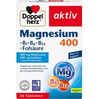 Doppelherz Magnesium 400 + B1 + B6 + B12 + Folsäure für Muskeln 1 Pack 30 STÜCK