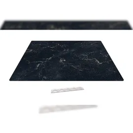 ALLboards Glas Herdabdeckplatte Schneidebrett SCHWARZER MARMOR cm Multi-Platte Arbeitsplatte Herdschutz Deko für Küchen Gehärtetes
