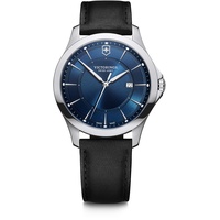 Victorinox Herren-Uhr Alliance, Herren-Armbanduhr, analog, Quarz, Wasserdicht bis 100 m, Gehäuse-Ø 40 mm, Armband 21 mm, 57 g, Blau/Schwarz