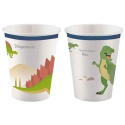 8 Pappbecher Happy Dinosaur 250ml