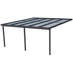 GUTTA Terrassendach Premium, BxT: 511×506 cm, Bedachung Doppelstegplatten, BxT: 510×506 cm, Dach Polycarbonat gestreift weiß grau