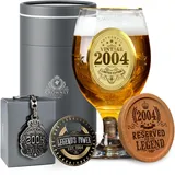 CROWNLY CRYSTAL® 2004 Geschenke Zum 21 Geburtstag Für Männer Personalisierte Biergläser Mit Gravur Geburtstagsdeko Geschenk Für Bruder Oder Beste Freundin