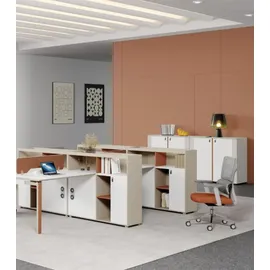 xl moebel gmbh Bürotisch für 2 Personen Arbeitsplatz Schreibtisch Moderne Büroeinrichtung - Weiß