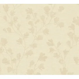 A.S. Création "Nara Blätterranke", beige grau), B:0,53m H:0,01m L:10,05m, Vinyl, Vlies, Tapeten, Tapete Natur Tapeten Wohnzimmer Schlafzimmer Küche modern Design Optik