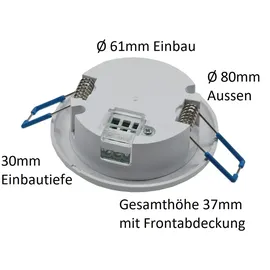 ChiliTec Bewegungsmelder PIR, 360° FLAT LED geeignet, 8m Detektion, weiß,80x30mm