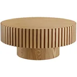SalesFever Couchtisch rund beige Esche 80 x 34 cm