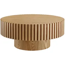 SalesFever Couchtisch rund beige Esche 80 x 34 cm