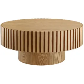 SalesFever Couchtisch rund beige Esche 80 x 34 cm