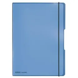 HERLITZ 11361441 Notizheft flex PP A4, 40 Blatt kariert und 40 Blatt blau, gelocht, Mikroperforation my.book