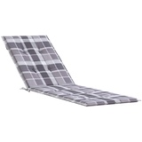 vidaXL Liegestuhl Auflage, Polster Auflage für Deckchair, Polsterauflage für Gartenliege, Liegenauflage Outdoor, Grau Karomuster (75+105) x50x4cm