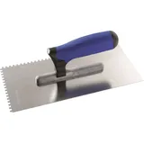tecwerk Glättekelle L.280mm B.130mm Zahn 6x6 gehärtet,m.H-Heft STA S.0,7mm TECWERK