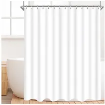 lerores Duschvorhang 120 x 200 cm Reinweiß Antischimmel Textil Wasserabweisend