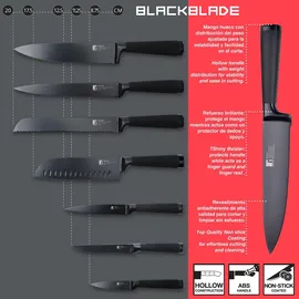 BERGNER | Edelstahl-Santokumesser 17,5 cm) Black Blade BG)