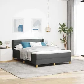 vidaXL Boxspringbett 140 x 200 cm Dunkelgrau
