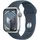 Apple Watch Series 9 GPS + Cellular 41 mm Aluminiumgehäuse silber, Sportarmband sturmblau M/L