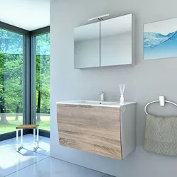 AcquaVapore Badmöbel Set Gently 1 V1 Weiß/Eiche MDF Waschtisch 80cm  NEIN ohne LED-Beleuchtung