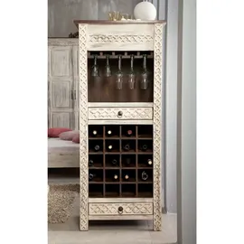 MASSIVMOEBEL24.DE Weinregal 60 x 36 x 140 cm Weiß