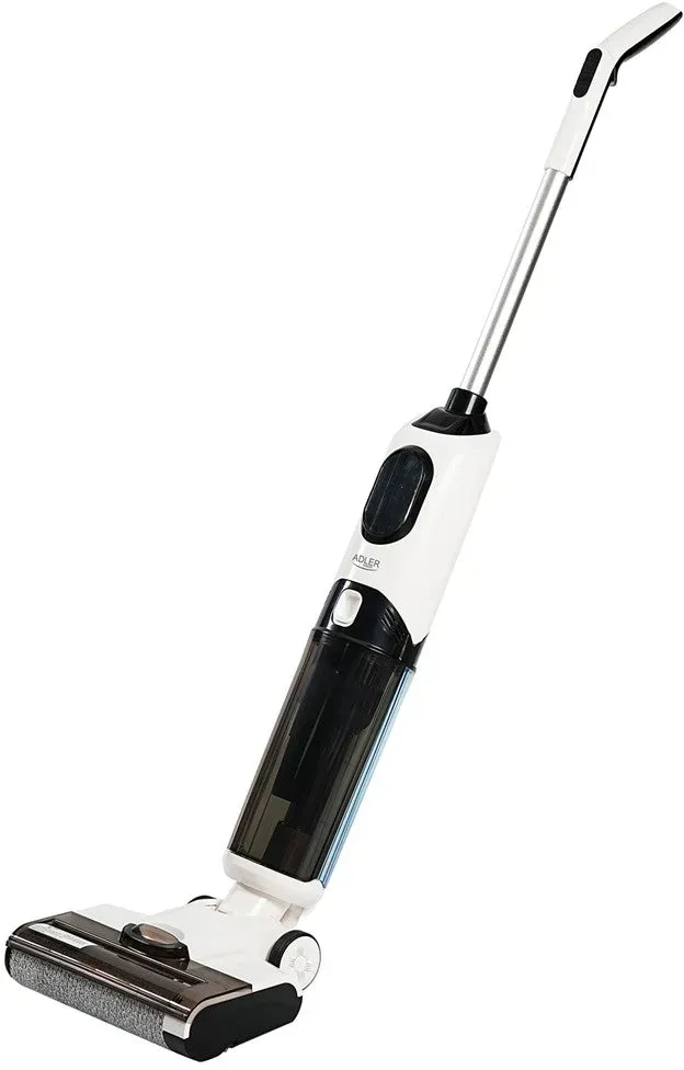 Adler AD 7077 Nass-Trockensauger 2-in-1 kabellos, Akku Hartbodenreiniger mit Saug- und Wischfunktion, HEPA 13, Selbstreinigung, LED Display, 27 Min Laufzeit, Weiß-Schwarz