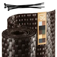 Kadax Sichtschutzstreifen Technorattan 19 x 255 cm Schwarz/Braun Kunststoff