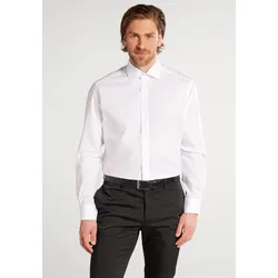 Langarmhemd ETERNA "MODERN FIT", Herren, Gr. 46, Normalgrößen, weiß, Popeline, 100% cotton, tailliert, Langarm Manschette, Hemden