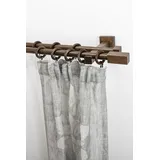 GARESA Gardinenstange GARESA "CUBUS", braun (nussbaum), L:220cm Ø:20mm, Holzwerkstoff, Gardinenstangen, Vorhanggarnitur, verlängerbar, Endknopf eckig, mit Ringe