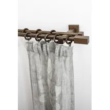 GARESA Gardinenstange GARESA "CUBUS", braun (nussbaum), L:220cm Ø:20mm, Holzwerkstoff, Gardinenstangen, Vorhanggarnitur, verlängerbar, Endknopf eckig, mit Ringe