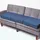 Homescapes Sitzkissen 150 x 50 x 10 cm blau 1 St.