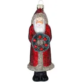 Inges Magic & Goodz Christbaumschmuck Glas 15cm Weihnachtsmann Figur zum Aufhängen Handbemalt Weihnachtsbaum Anhänger Weihnachten Weihnachtsbaumschmuck Nikolaus Rot Gold