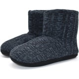 KuaiLu Kaschmir Strickpantoffeln Baumwolle Herren Hohe Hausschuhe warm Indoor-Schuhe Rutschfest,Dunkelblau,48 EU (UK 14 US 15) - 48 EU