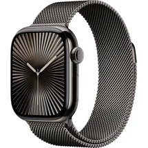 Apple Watch Series 10 GPS + Cellular 46 mm Titangehäuse schiefer Milanaise Armband schiefer S/M