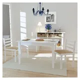 furnicato Esszimmerstuhl Esszimmerstühle Weiß 44 x 45 x 81 cm - 2er Set (2 St), Gepolsterte Sitzgruppe aus Massivholz mit rustikalen Rückenlehnen weiß