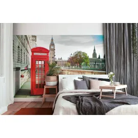 Living Walls Fototapete Designwalls Phone Booth glatt, (5 St), rot