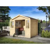 Gartenhaus Blockhaus Gerätehaus Garten Holz Satteldach 28 mm naturbelassen