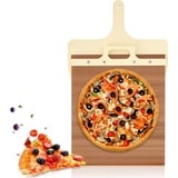 FIDWALL Sliding Pizza Peel 12 inch,Verschiebbare Pizzaschaufel,Pizzaschieber zum Übertragen von Pizzen,Pizzaschieber mit Griff,hitzebeständig,Antihaft-Pizzaschieber,Pizzazubehör (Holzfarbe)