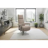 Sit & More Relaxsessel TV Vario Comfort E S1, Cappuccino, Textil, 70x124x85 cm, Goldenes M, Oeko-Tex® Standard 100, Made in Europe, DGM-Klimapakt, Liegefunktion, Aufstehhilfe, Herz-Waage-Funktion, Sitzfläche 360° drehbar, gepolsterte Armlehnen, Wohnzimmer, Sessel, Relaxsessel