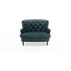Atlantic Home Collection Sessel Leo Samtvelours 111 x 86 x 95 cm Grün