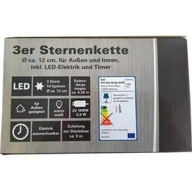 HGD CW62-1002 LED-Weihnachtsstern Warmweiß LED Rot, groß