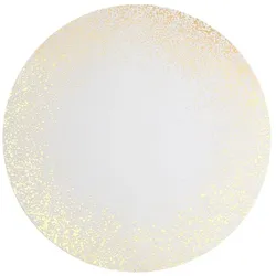 240 runde Tischsets weiss gold Punkte Vlies Ø 34 cm Einweg Platzsets Weihnachten