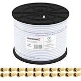 PremiumX Koaxial-Kabel 135dB 4x F-Stecker 100 m