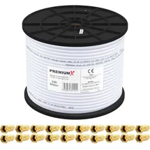 PremiumX Koaxial-Kabel 135dB 4x F-Stecker 100 m
