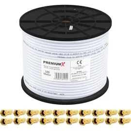 PremiumX Koaxial-Kabel 135dB 4x F-Stecker 100 m