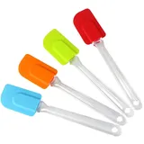 Vicloon Silikon-Spatel, Löffel-Set, Silikon-Küchenutensilien inklusive Gummispatel, antihaftbeschichtet und hitzebeständig zum Kochen, Backen und Mischen (mehrfarbig, 4 Stück)