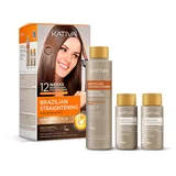 Kativa – Brasilianisches Keratin-Glättungsset mit Arganöl und Hyaluronsäure | Professionelle Glättungsbehandlung für zu Hause – Hält bis zu 12 Wochen – Einfach anzuwenden | 1 Stück