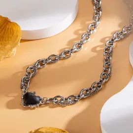 FIRETTI Kette mit Anhänger Edelstahl schwarz