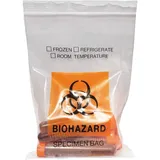 Getue daarcin 50 Stück Biohazard Specimen Bags, 15 x 25 cm, Labortasche mit Biohazard-Logo, Reißverschluss, mit Außenfach