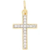 Kettenanhänger ADELIA ́S "Kreuzanhänger 333 Gold ( 8K ) mit Zirkonia", gold (silber), Schmuckanhänger, Damen, mit Zirkonia, Gold, Kettenanhänger, Goldanhänger Kreuz