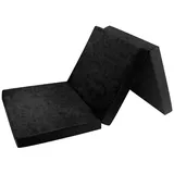 FORTISLINE Klappmatratze 195x60x9cm - 3-teilige Faltmatratze - H2 Gästematratze - Camping Faltbare - Kamping Bett - Waschbar Bezug - Erwachsene Klappbar - Reisematratze - Schaumstoff Matratze